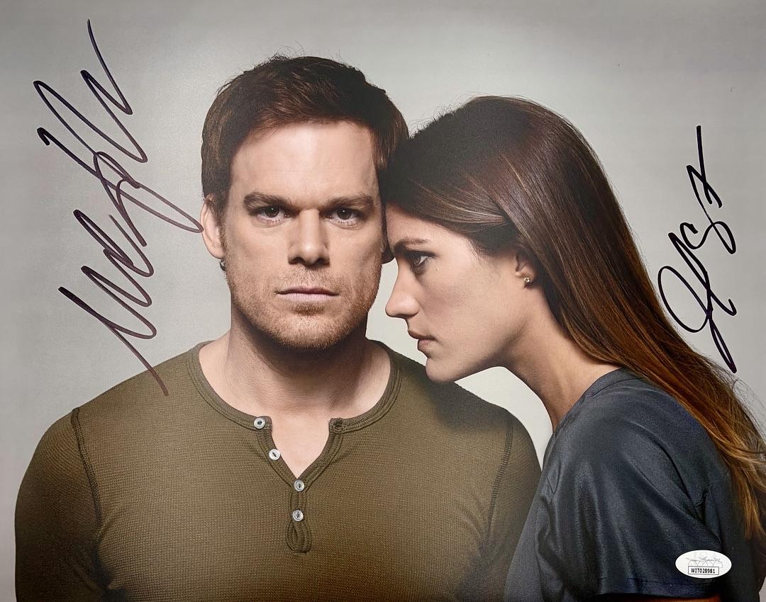 Michael C Hall & Jennifer Carpenter Signed 11x14 Photo (Dexter) - JSA COA